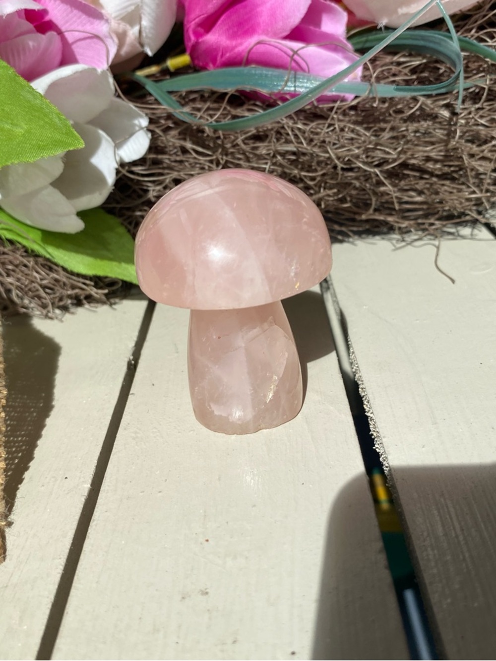 Rose Quartz Mushroom - Picture 2 of 12